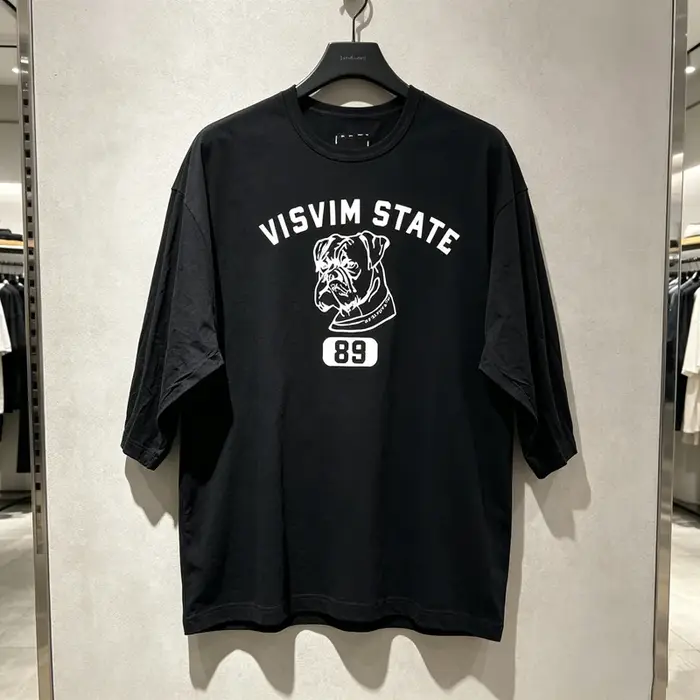 T-shirt VISVIM Dog Digit 89 imprimé, col et étiquette cousus, pour hommes et femmes, haute qualité, 