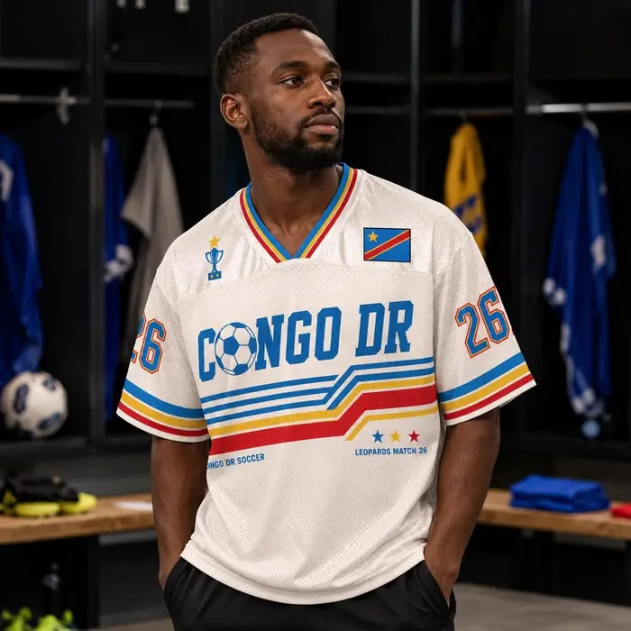 T-shirt de sport respirant style Congo été 2026, coupe ample, manches courtes, pour adulte et enfant