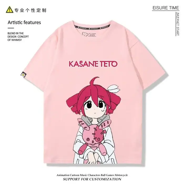 Kasane Teto teto Anime T-Shirt été hommes T-Shirt décontracté femmes col rond manches courtes t-shirts vêtements t-shirts Cosplay cadeau d'anniversaire