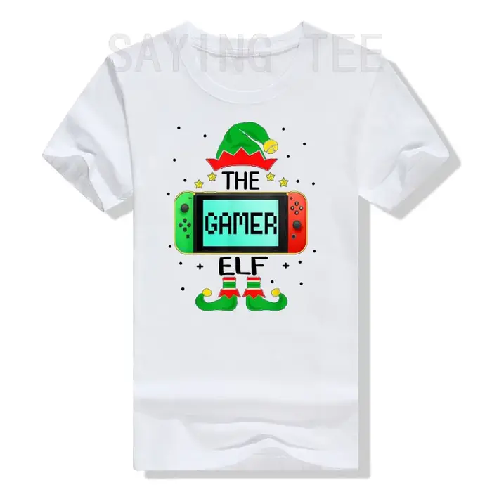 T-shirt de Noël elfe assressentiGamer Family Gaming pour enfants et hommes