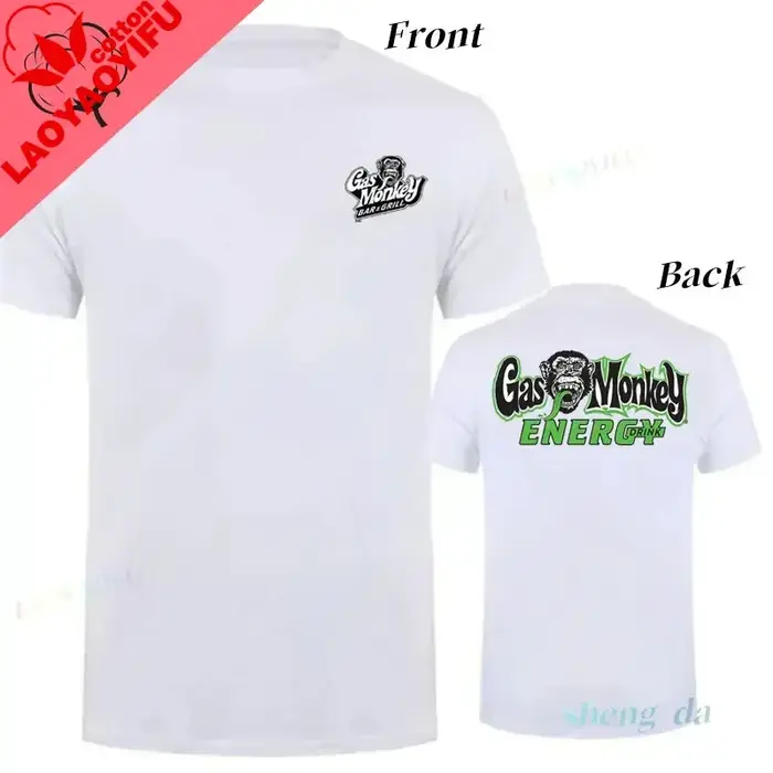Camiseta Gas Monkey Garages Classics T-shirt à manches courtes pour hommes, nouveau style, col rond 