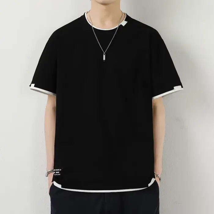 T-shirt décontracté en coton imprimé pour homme – Léger