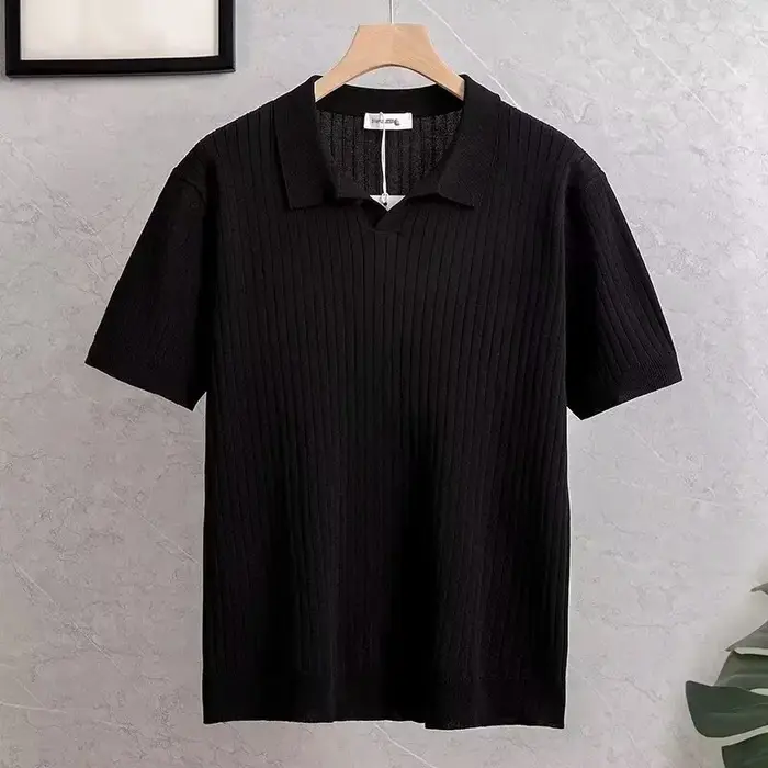 Nouveau Polo Homme d'Été à Manches Courtes en Tricot
