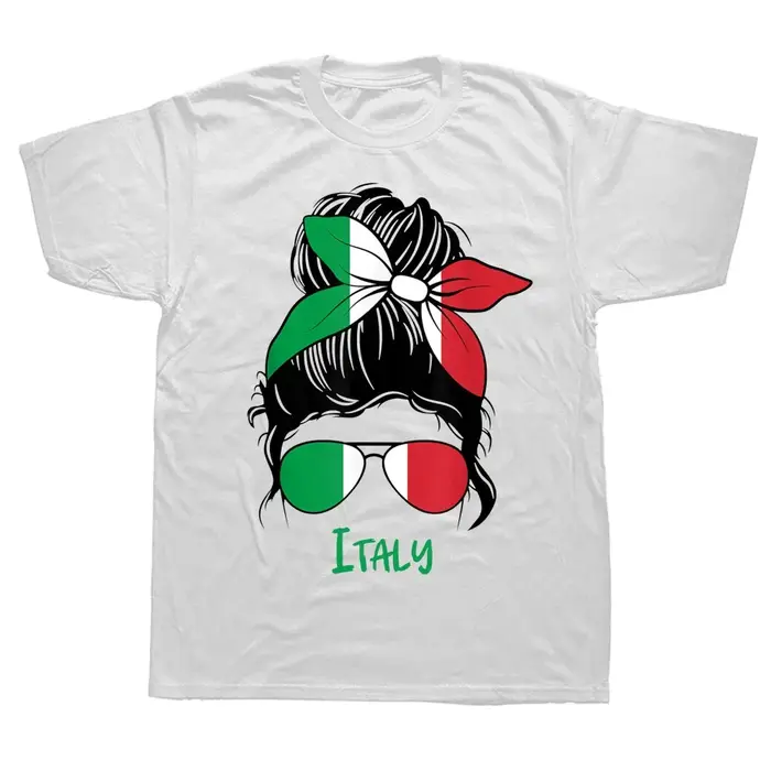 Fille italienne drapeau italien t-shirts graphique coton Streetwear à manches courtes cadeaux d'anniversaire Style d'été T-shirt vêtements pour hommes