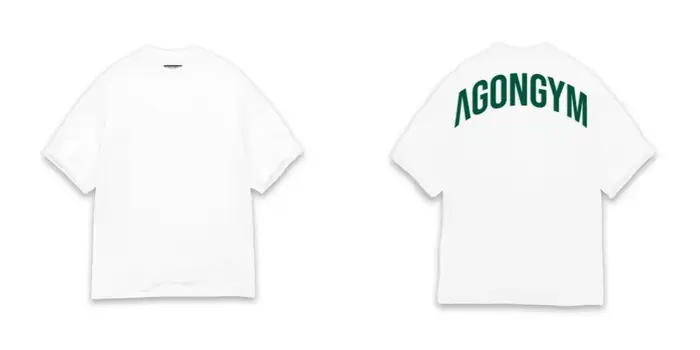AGONGYM T-shirt Homme Oversize Imprimé Lettres en Coton Respirant pour Gym, Musculation, Entraînemen