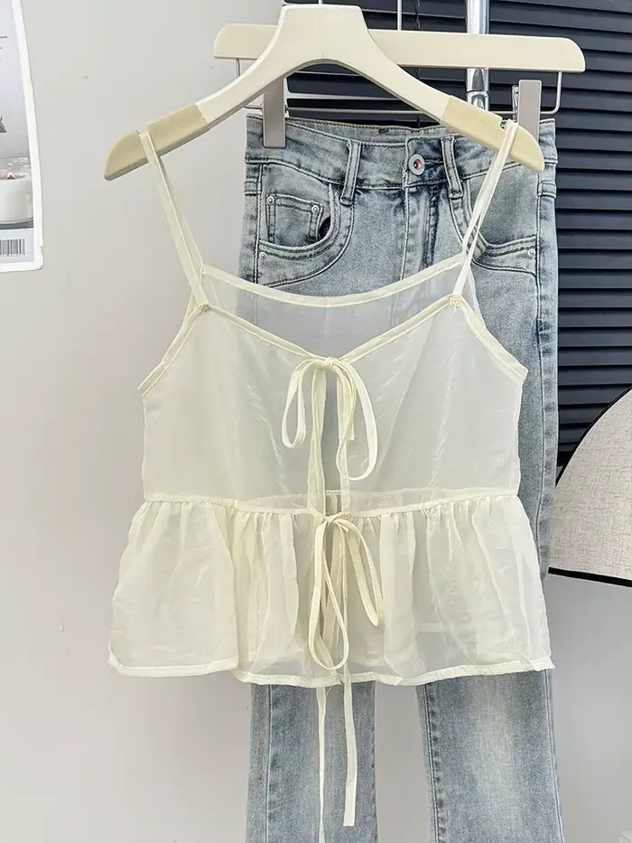 Kimtiendra mo-Gilet à lacets rose pour femmes