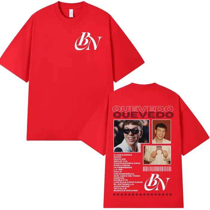 Rappeur Quevedo Buenas Noches T-shirts hommes femmes haute qualité mode T-shirts Streetwear à manche