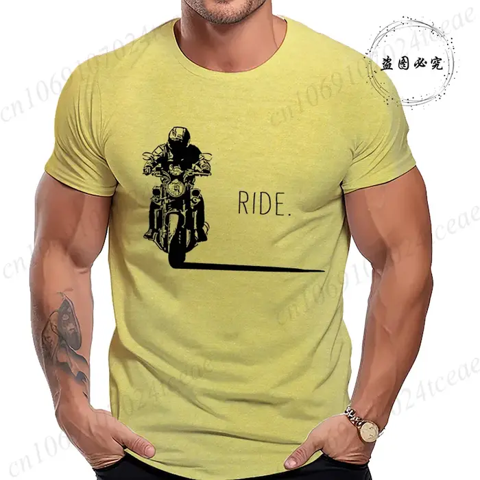 Hommes décontracté moto graphique T-Shirts homme rue été Harajuku t-shirt