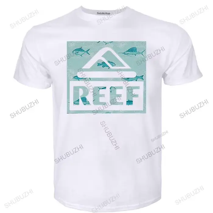 T-Shirt à manches courtes pour Homme, haut avec Logo récif imprimé drôle, ample, noir, de haute qual