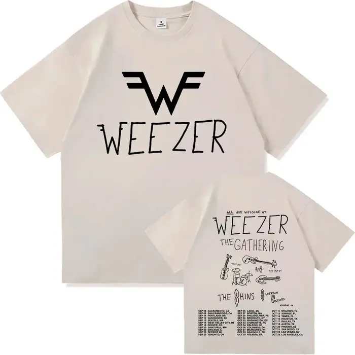 Weezer The Gathering Tour 2026 T-shirt en coton doux pour femmes/hommes