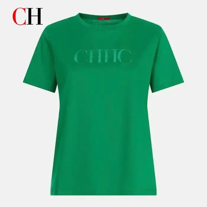 T-shirt élégant brodé de lettres CH 2026 en coton doux à manches courtes