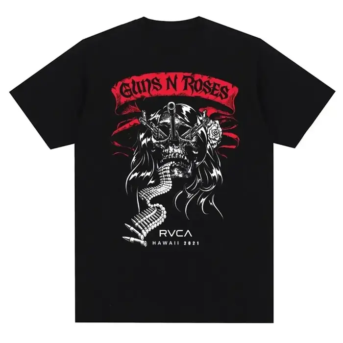 Guns N Roses imprimé graphique t-shirt Vintage groupe de Rock Streetwear à manches courtes mode col 