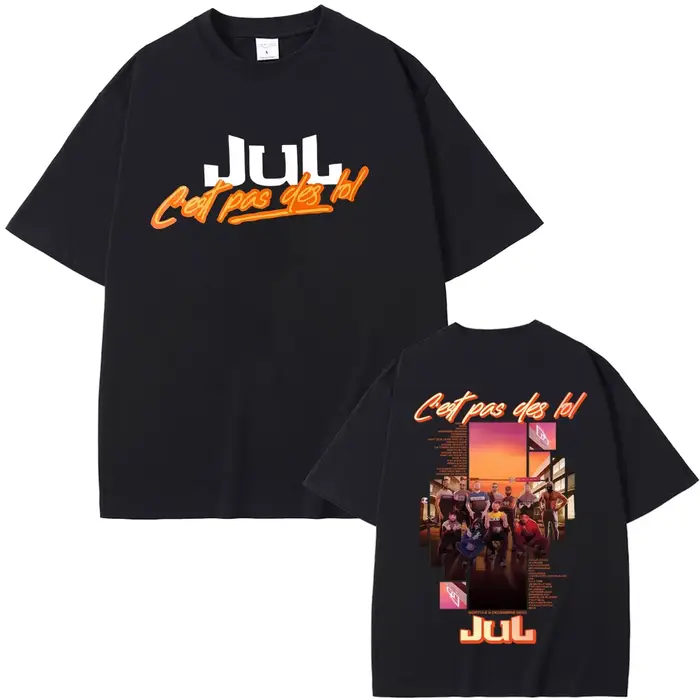 Rappeur Jul Album de musique Tour du monde 2025 T-shirt hommes femmes Hip Hop surdimensionné à manches courtes t-shirts mâle mode Vintage Streetwear