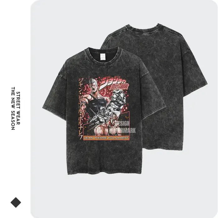 Bandai Stardust croisé T-shirt Manga Vintage lavé JOJO t-shirts surdimensionné