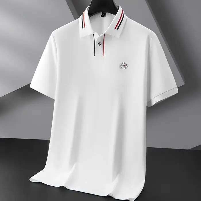 Minglu 100% coton été hommes polos de luxe à manches courtes couleur unie broderie décontracté homme t-shirts grande taille 6XL 7XL