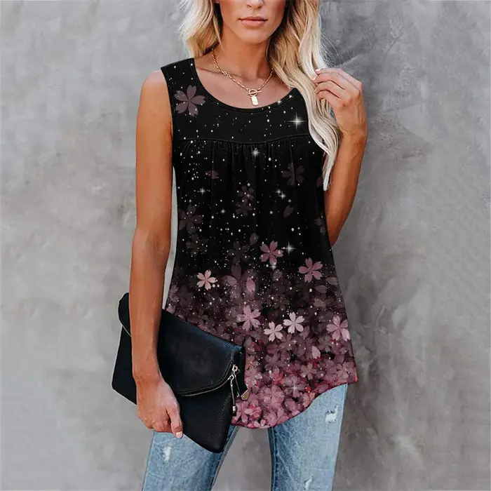 T-shirt imprimé floral grande taille pour femme