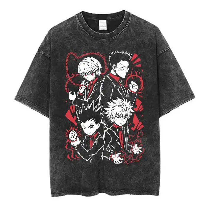 T-shirt délavé vintage avec logo Hunter X Hunter 2026