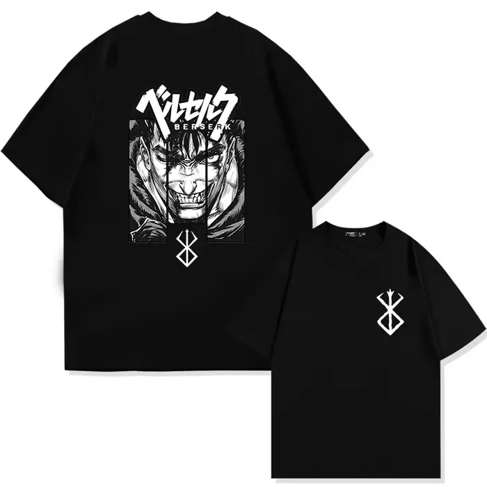 Japon Anime Berserk T-Shirt Guts imprimé graphique T-Shirt hommes 90s été à manches courtes décontra