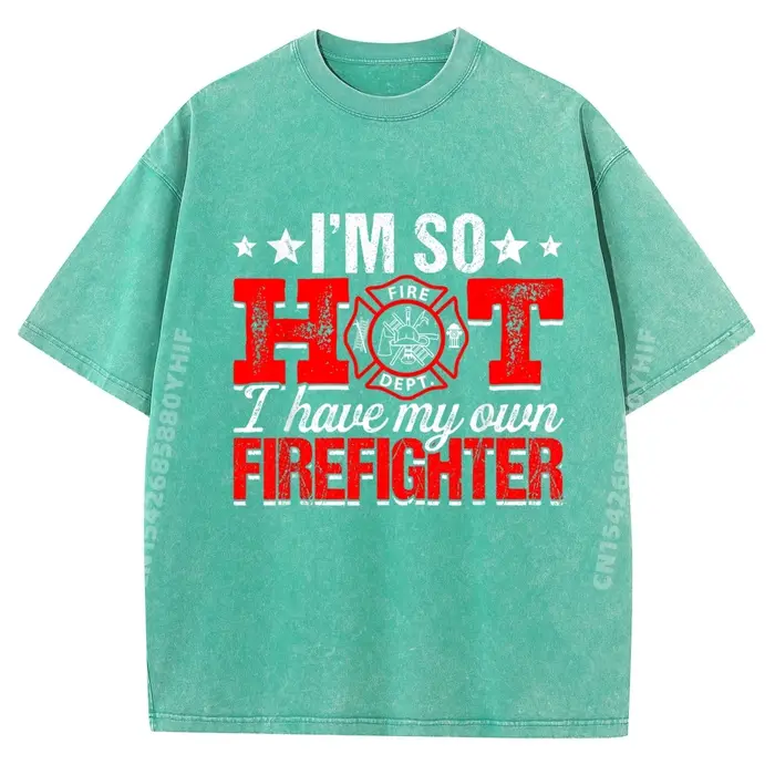 T-shirt graphique décontracté pour femme pompier