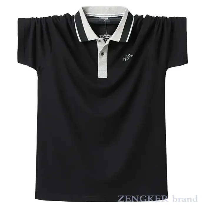 Été nouveau polo grande taille revers T-shirt hommes coton lâche gros gars à manches courtes