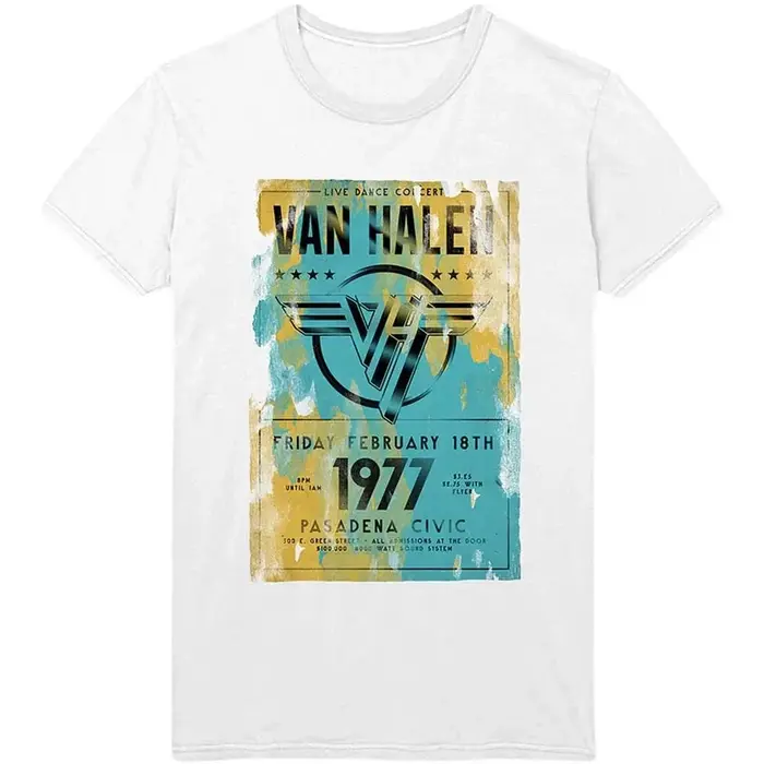 T-shirt vintage à motif de groupe musical Van Halen pour hommes, unisexe, col rond, en coton, manche