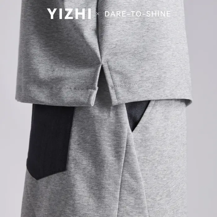 Ensemble Polo Homme Tendance à Col Contrastant et Demi-Zip Effet Deux Pièces