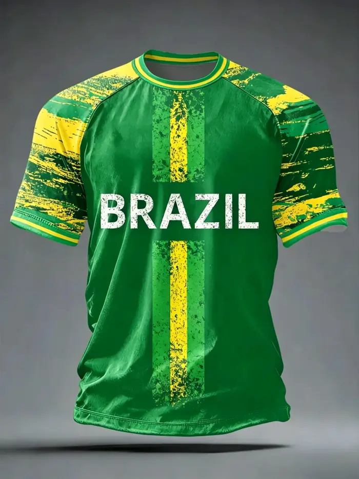 Nouveaux Maillots de Football Brésil Homme Été 2026 – T-shirts Classiques God Brazil à Manches Courtes