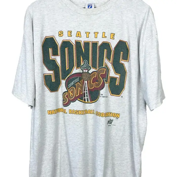 Réimpression Seattle Supersonics 90S Logo Ash t-shirt basique t-shirt