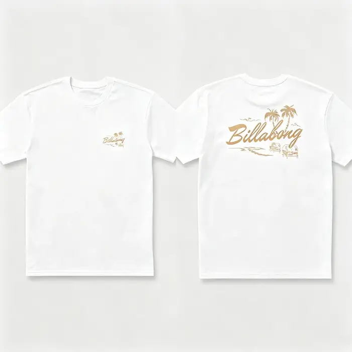 T-shirt à manches courtes respirant et décontracté Billabong pour hommes et femmes, imprimé logo sur