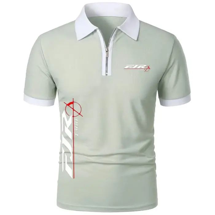 Polos FJR 1300 moto fermeture éclair revers hauts t-shirt Simple confortable léger à manches courtes