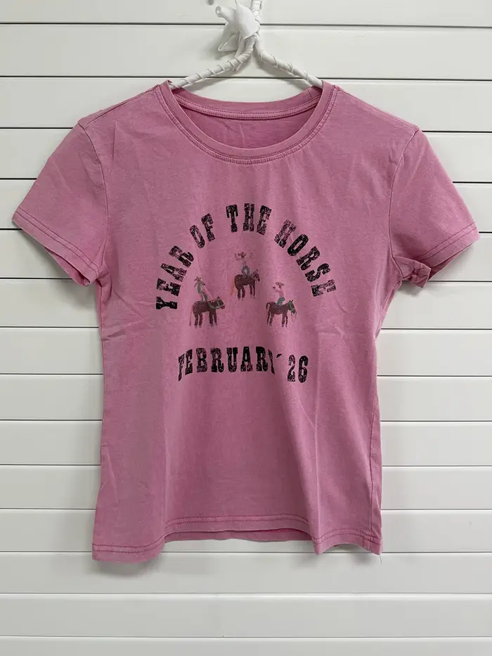 T-shirts pour femmes en coton rose à imprimé lettres, style décontracté streetwear, coupe slim, manc