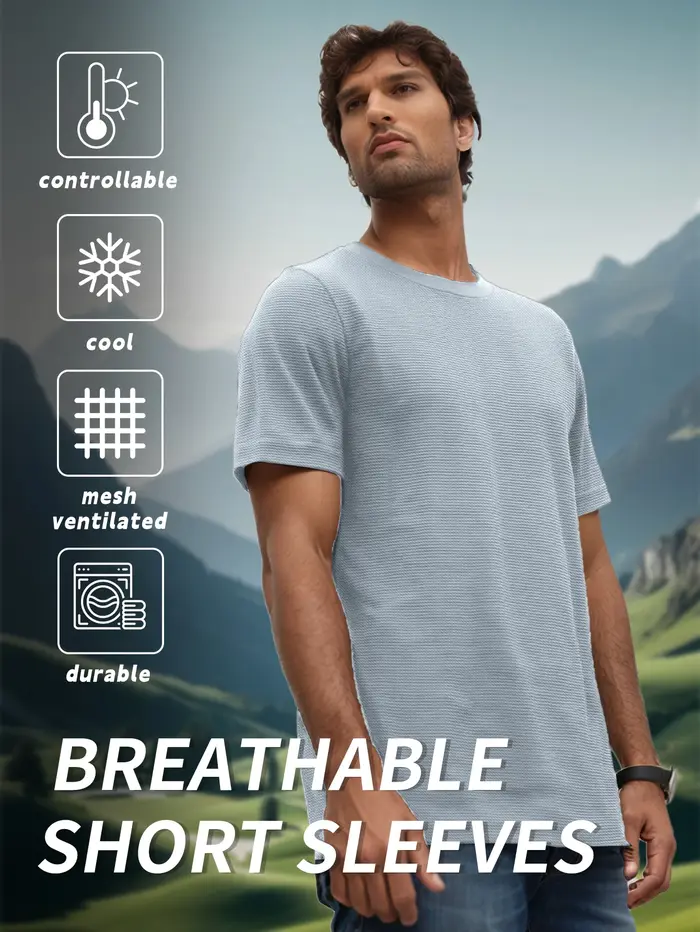T-shirt d'extérieur en laine mérinos pour hommes