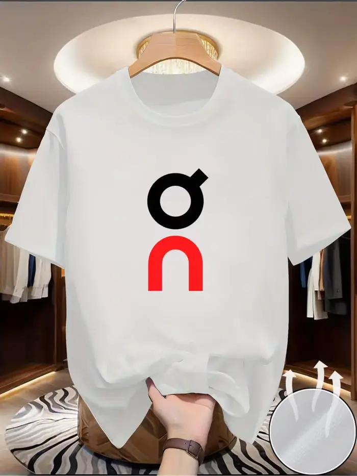 T-shirt en coton imprimé décontracté pour homme