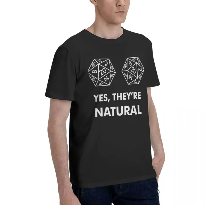 T-Shirt homme DnD jeu D20 oui ils sont naturels ajusté mode 100% coton