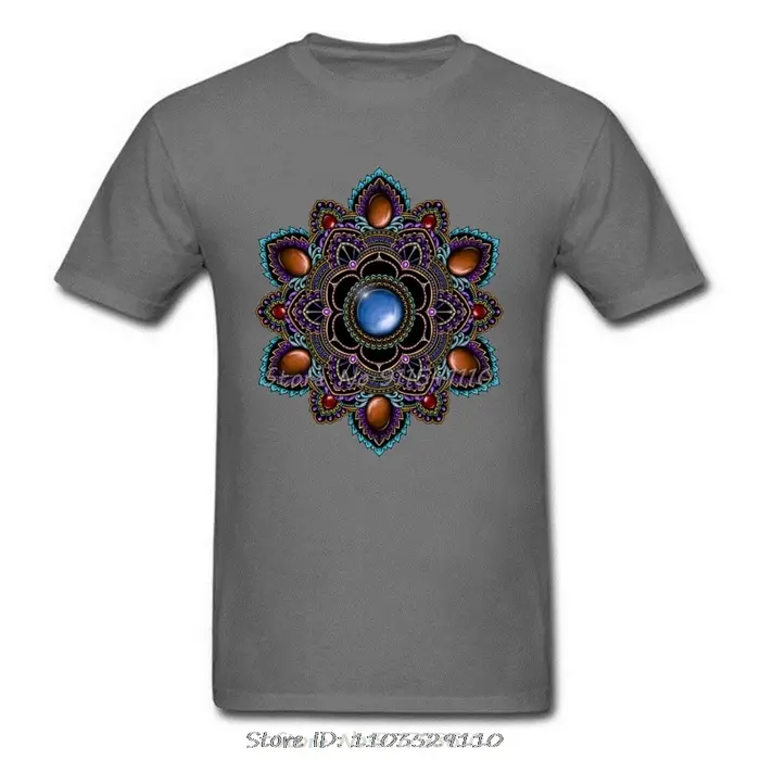 T-shirt Om Mandala avec pierres précieuses pour hommes