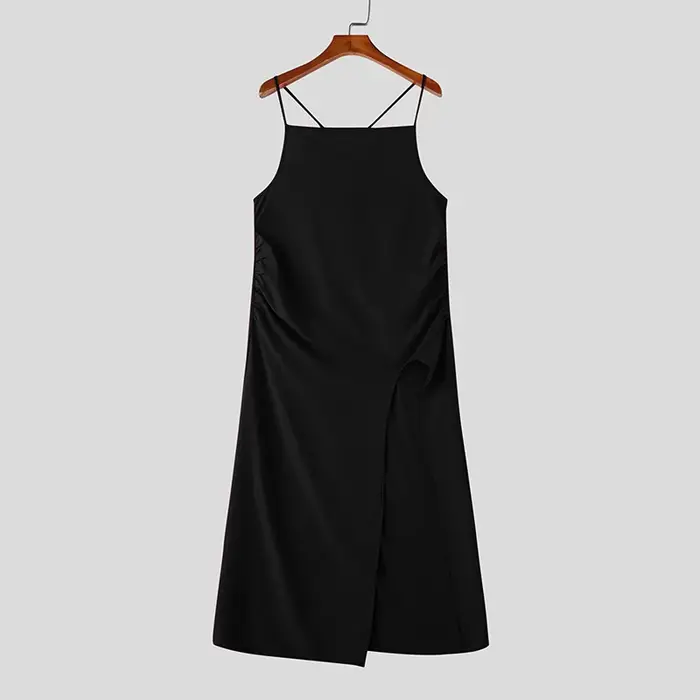INCERUN Débardeurs Homme Unis Sans Manches à Bretelles Longs Style Streetwear Été 2026 Mode Fête Vêt