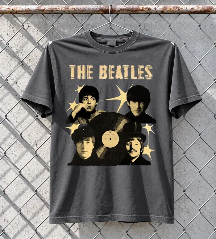 T-shirt The Beatles Vintage, motif groupe de rock britannique, nouvelle collection été 2026, T-shirt