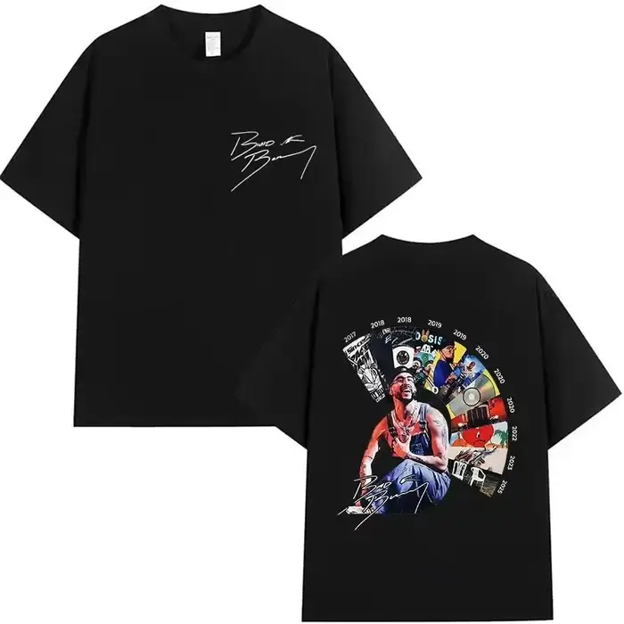 T-shirts Hip Pop Tops Rapper Bad Bunny Tour 2025 Album Merch Debi Tirar Mas Fotos DTMF Graphics T-sh