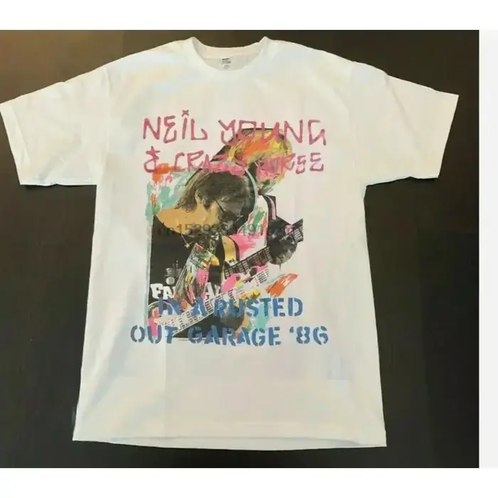 T-shirt vintage Rare 1986 Neil Young Crazy Horse, neuf