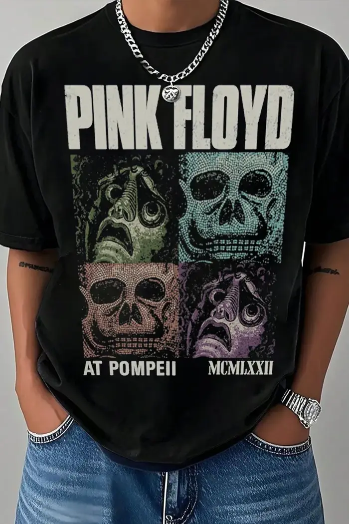 T-shirt en coton graphique Pop Rétro Pink Floyd unisexe