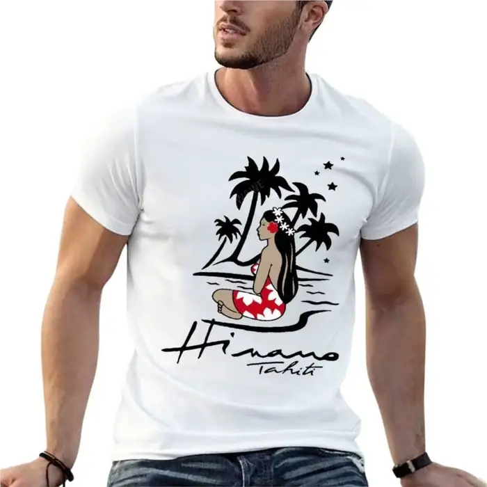 Hinano Tahiti Logo t-shirt surdimensionné imprimé vêtements pour hommes à manches courtes Streetwear