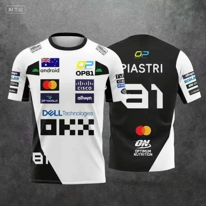 McLaren Racing Lando Norris Tee |   Vêtements de sport respirants édition 2025 NO.4 |   Haut à manch
