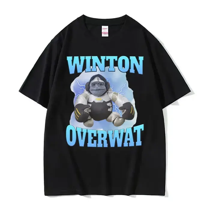 Winton Overwat Meme Funny Gaming T-shirt pour hommes, t-shirts décontractés de haute qualité, surdim