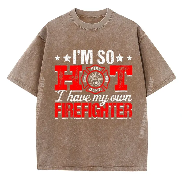 T-shirt graphique décontracté pour femme pompier