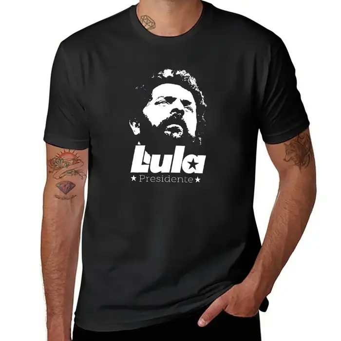 T-shirt Lula President en coton pour homme, haut graphique et scopique, à la mode