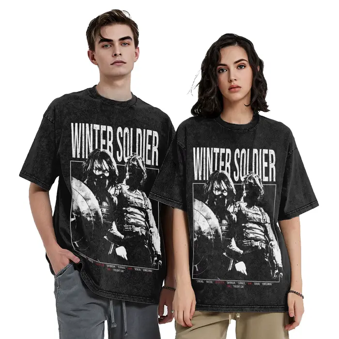 Bucky Barnes Thunderbolts soldat d'hiver Sebastian Stan lavé T-Shirts Streetwear Hip Hop
