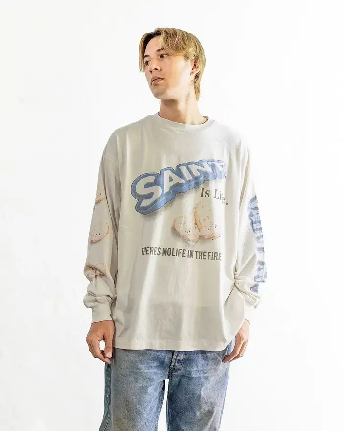 Yao mode SAINT OF MICHAEL Y2k rétro Vintage drôle graphiques imprimer à manches longues hauts hommes vêtements ample