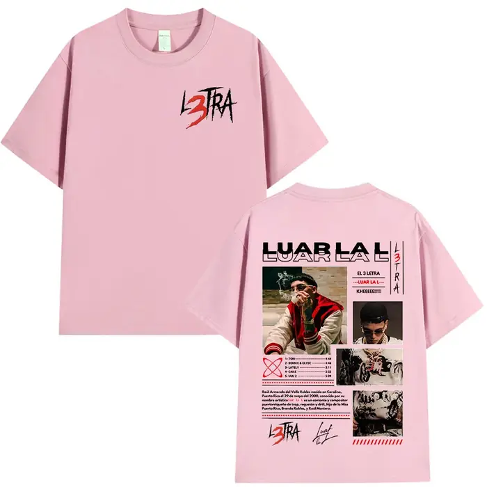 Rappeur Moonlight La L Album de musique L3TRA T-shirts hommes femmes Hip Hop mode manches courtes
