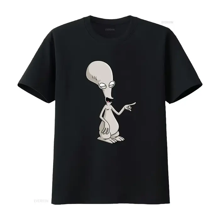 T-shirt Roger Smith The Alien à imprimé dessin animé pour tailles S à 5XL, fabriqué aux États-Unis, style vintage délavé, décontracté et élégant
