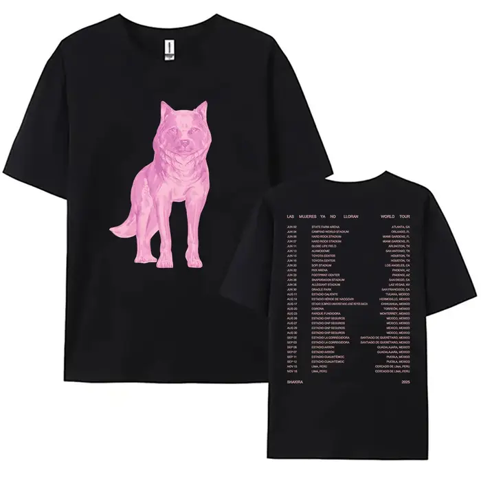 Isabel Tee Las Mujeres Ya No Lloran World Tour 2025 t-shirts Shakira chanteur impression T-shirt coton femmes à manches